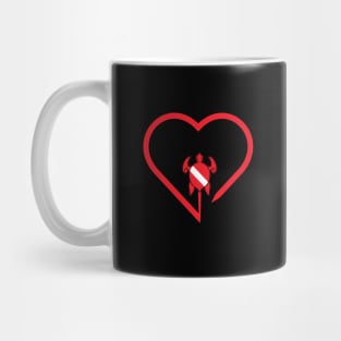 Scuba Dive Sea Turtle Heart Mug